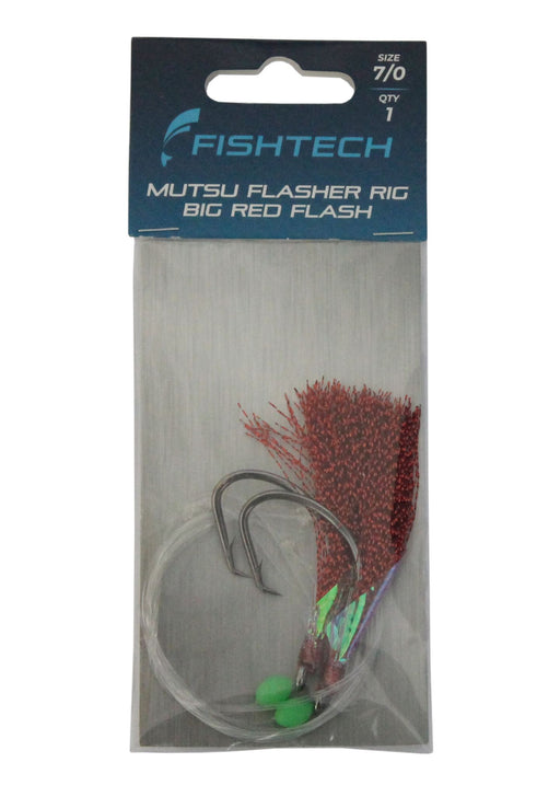 Fishtech 7/0 Mutsu Economy Flasher Rig - Red n Ready