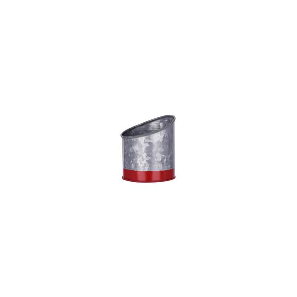 Chef Inox Coney Island Slant Galvanised Pot with Red Base 105x115mm
