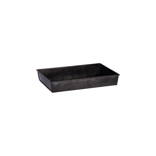 Chef Inox Coney Island Rectangular Flared Black Galvanised Tray