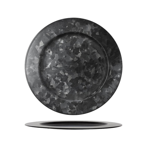 Chef Inox Round Plate Wide Rim Black Galvanised Plain Rim 280mm