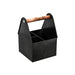 Chef Inox Coney Island 3-Compartment Utensil Black Caddy with Wood Handle