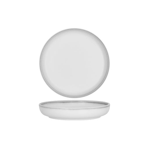 Tablekraft Frosted Steel Round Deep Coupe Plate 251mm