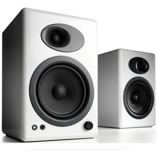 Audioengine 5+ Classic Powered Bookshelf Speakers - Hi-Gloss White
