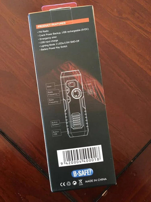 BSAFE Rugged FM Radio Crank Power Bank Battery LED Torch Light - LX2001 - Homewares, Outdoor, Phone Accessories, Cases, Speakers, Headphones + More -