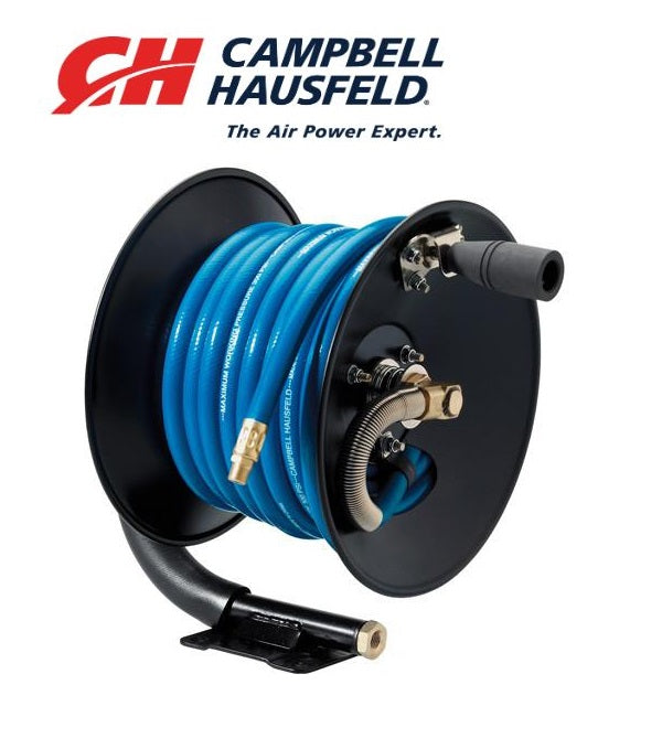 CAMPBELL HAUSFELD AIR COMPRESSOR HOSE & REEL MAN WIND 50FT FLT363