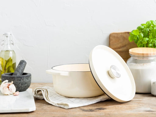 KitchenAid Kitchen Aid Almond Cream Covered Round Casserole 26cm/5.2L - LX2001 - Homewares, Outdoor, Phone Accessories, Cases, Speakers, Headphones + More -