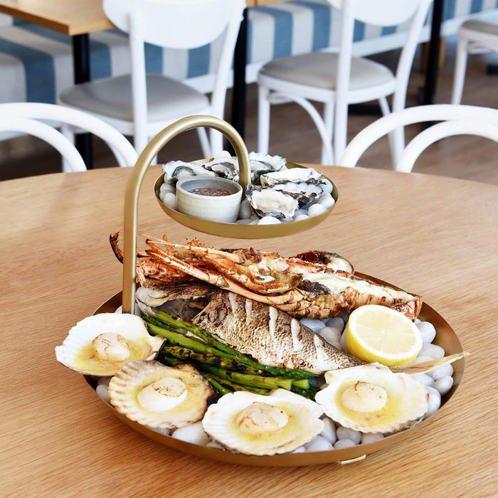 Chef Inox Round Seafood Stand 2-Tier Brass / Iron 365x255mm - LX2001 - Homewares, Outdoor, Phone Accessories, Cases, Speakers, Headphones + More -