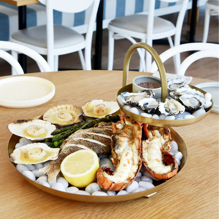 Chef Inox Round Seafood Stand 2-Tier Brass / Iron 365x255mm - LX2001 - Homewares, Outdoor, Phone Accessories, Cases, Speakers, Headphones + More -