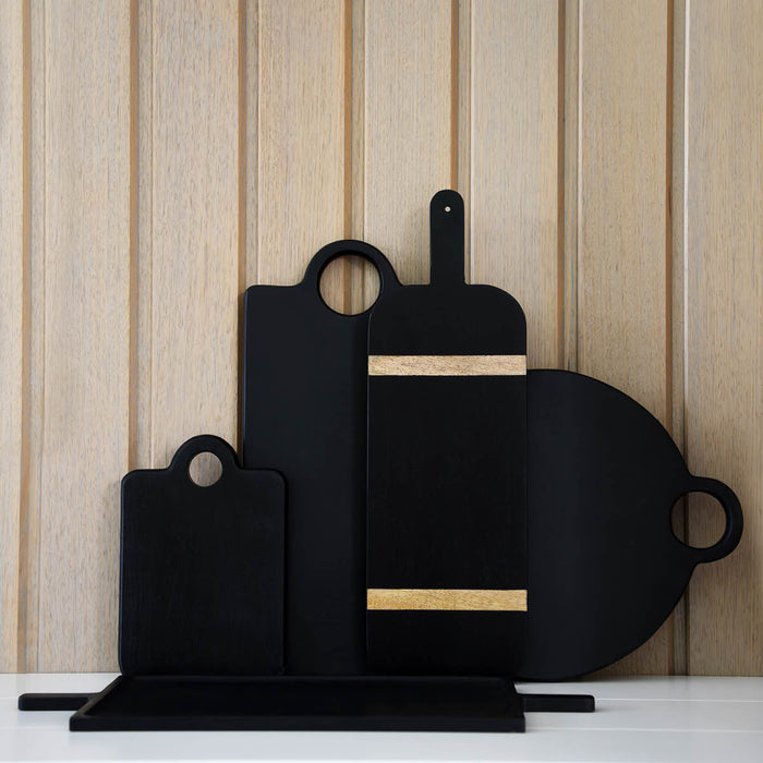 Chef Inox Serve Black Acacia Round Display Stand Footed 255x50mm
