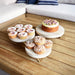Chef Inox Serve Whitewash Mangowood Round Display Stand Metal Legs 200x90mm