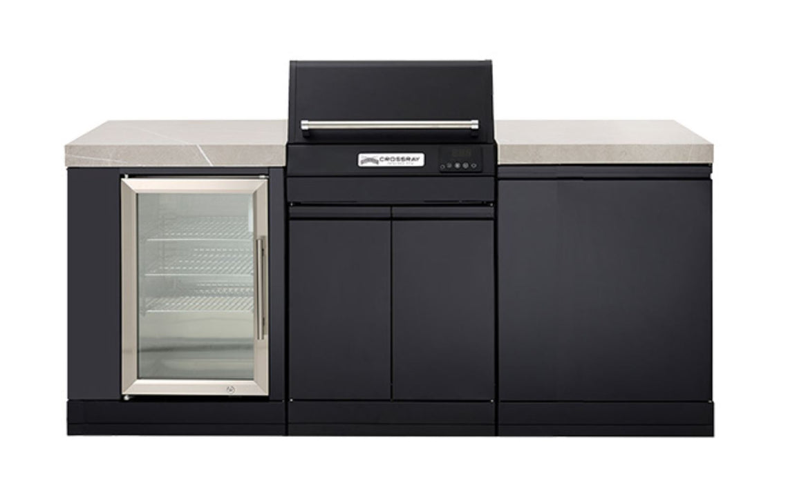 Crossray Compact eXtreme Electric BBQ Outdoor Kitchen w/ Single Fridge