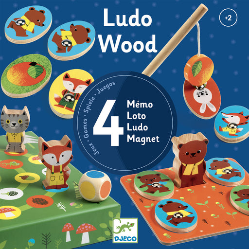 Wooden Educative Game - Ludo Wood - 4 Games