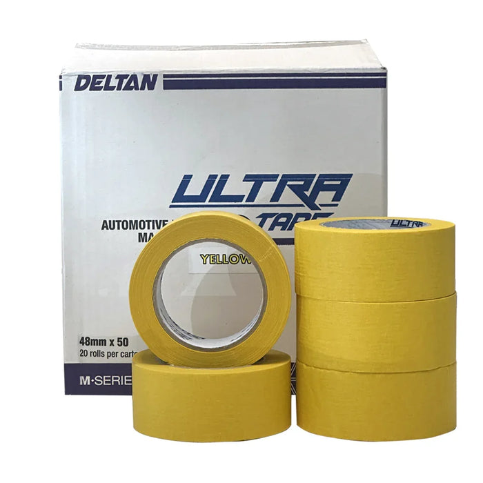 Deltan Ultra Tape Automotive Masking Tape Yellow 48Mm X 50M Box Of 20 - LX2001 - Homewares, Outdoor, Phone Accessories, Cases, Speakers, Headphones + More -
