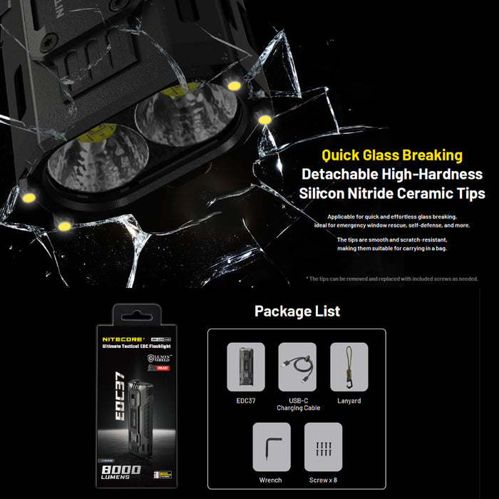 Nitecore Edc37 8000 Lumen Edc Flashlight