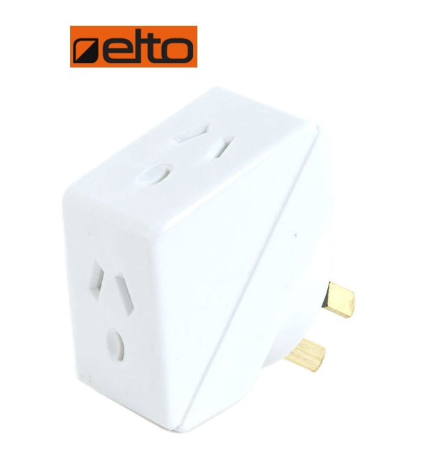 Elto Double Adapter Angle AC Wall Plug DA2