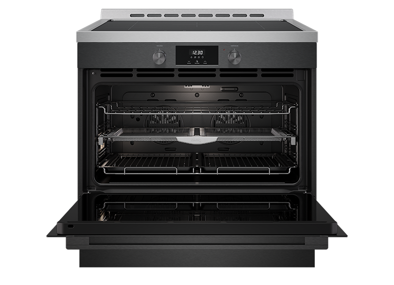Euromaid 90cm Freestanding with Induction Cooktop - Dark Stainless Steel EFS9010AINDB
