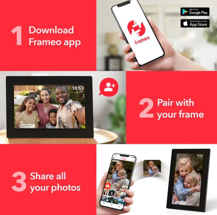 Firefly Frameo 10.1" Wifi Digital Photo Frame - Glass