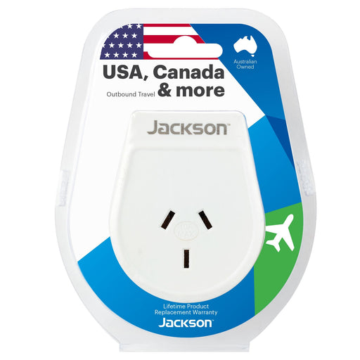 JACKSON Slim Outbound Travel Adaptor For Use In USA/Canada
