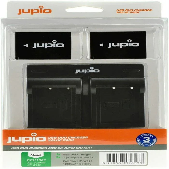 Jupio KIT 2X NP-W126S 1260MAH + USB DUAL CHARGER - LX2001 - Homewares, Outdoor, Phone Accessories, Cases, Speakers, Headphones + More -
