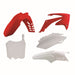 PLASTICS KIT RTECH FRONT &amp;REAR FENDERS SIDEPANELS &amp; RADIATOR SHROUDS&amp;FRONT NUMBERPLATE CRF250R 450R