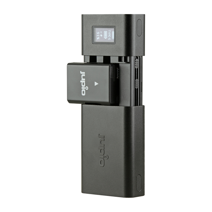 Jupio Universal Usb-C Fast Charger With Oled Display & Usb-C Input/Output