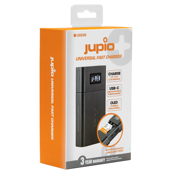 Jupio Universal Usb-C Fast Charger With Oled Display & Usb-C Input/Output