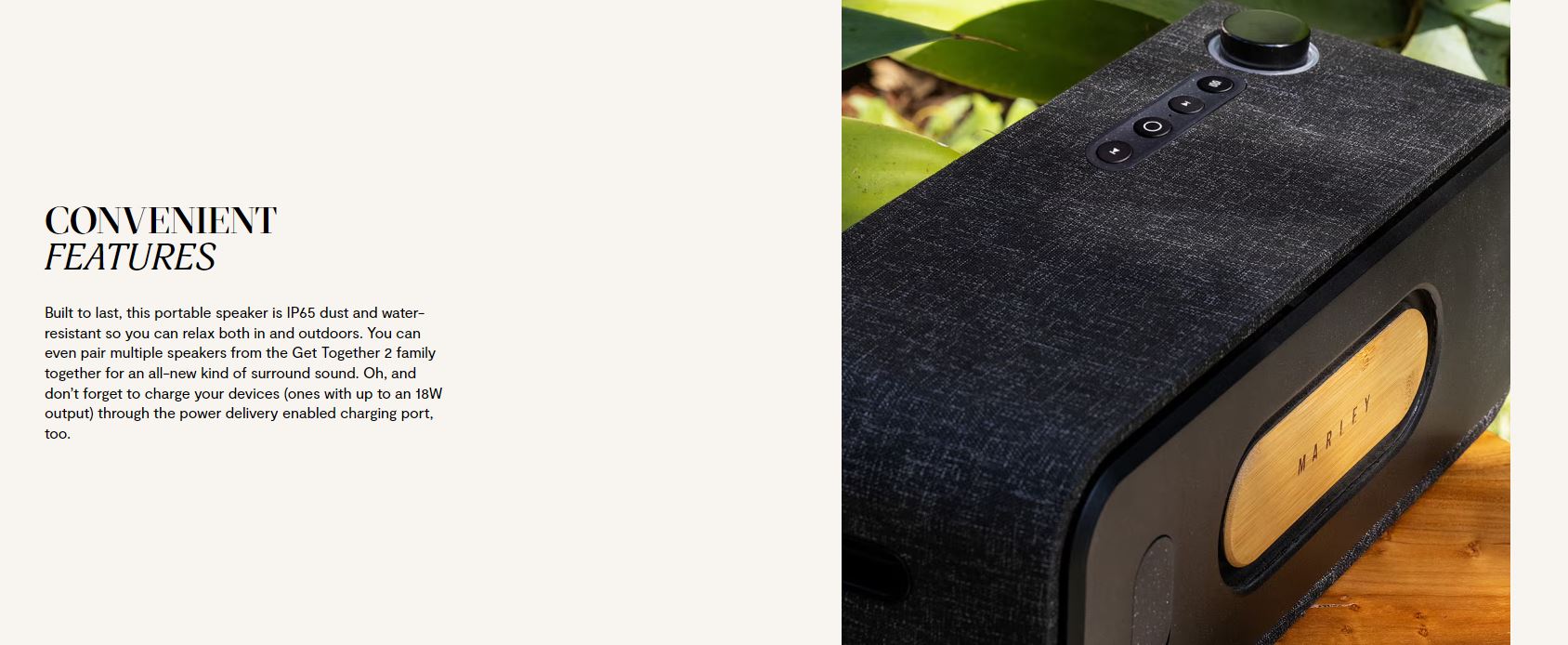 MARLEY Get Together 2 XL 60W Wireless Portable Stereo Bluetooth Speaker