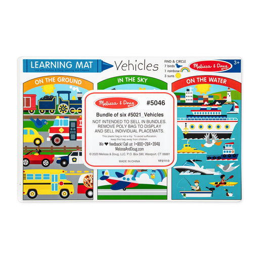 Vehicles Learning Mat (Bundle of 6) - LX2001 - Homewares, Outdoor, Phone Accessories, Cases, Speakers, Headphones + More -