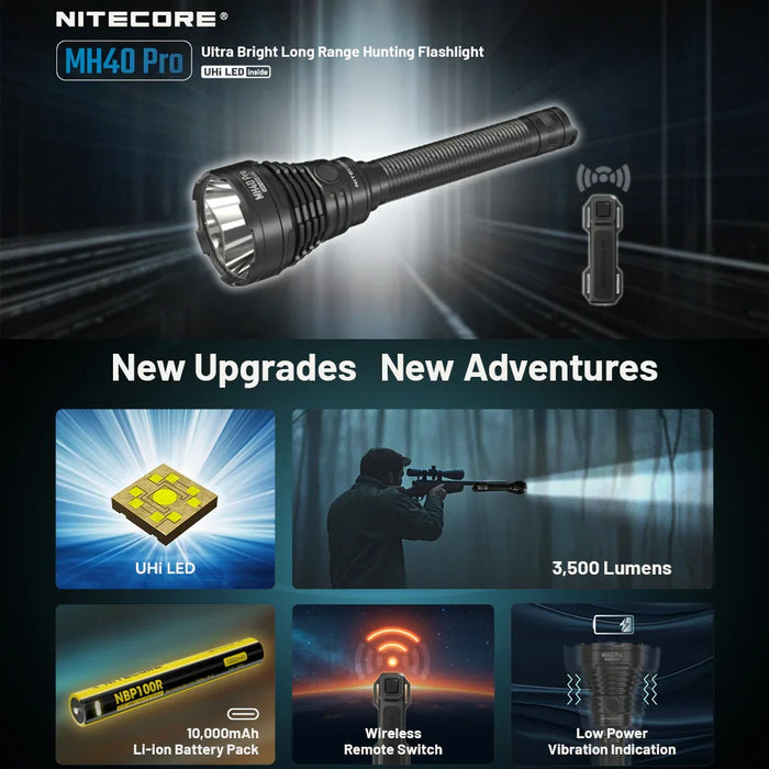 Nitecore Mh40 Pro 3500 Lumen Uhi Bright Long Range Hunting Flashlight - LX2001 - Homewares, Outdoor, Phone Accessories, Cases, Speakers, Headphones + More -