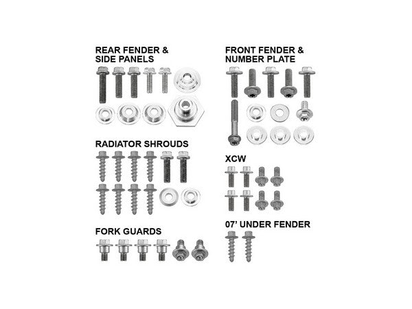 BODY PANEL FASTENER BOLT PACK PSYCHIC KTM SX 07-10 XC XCW 08-10