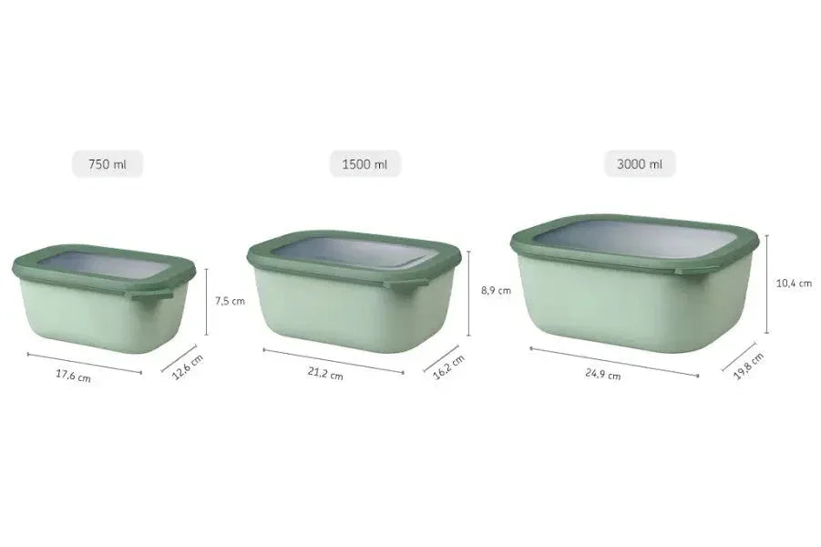 Mepal Cirqula Rectangle Large Set 3-Piece Nordic Sage - LX2001 - Homewares, Outdoor, Phone Accessories, Cases, Speakers, Headphones + More -