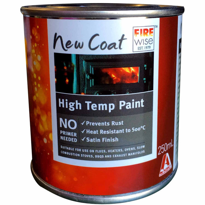 FireWise New Coat High Temp Paint 250ml Low Sheen Black