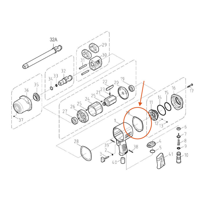 M7 Rear Gasket To Suit Nc-6266 Impact Wrench