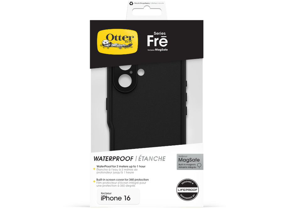 OtterBox Apple iPhone 16 Fre MagSafe Waterproof Case - Black