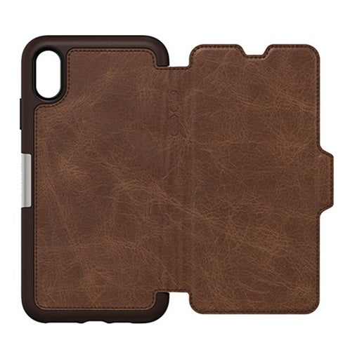 Otterbox iPhone XS Max 6.5" Strada Folio Wallet Case - Espresso Brown 77-60127 660543473961