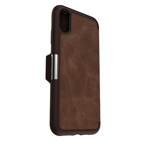 Otterbox iPhone XS Max 6.5" Strada Folio Wallet Case - Espresso Brown 77-60127 660543473961