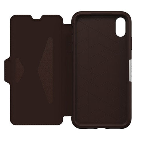Otterbox iPhone XS Max 6.5" Strada Folio Wallet Case - Espresso Brown 77-60127 660543473961
