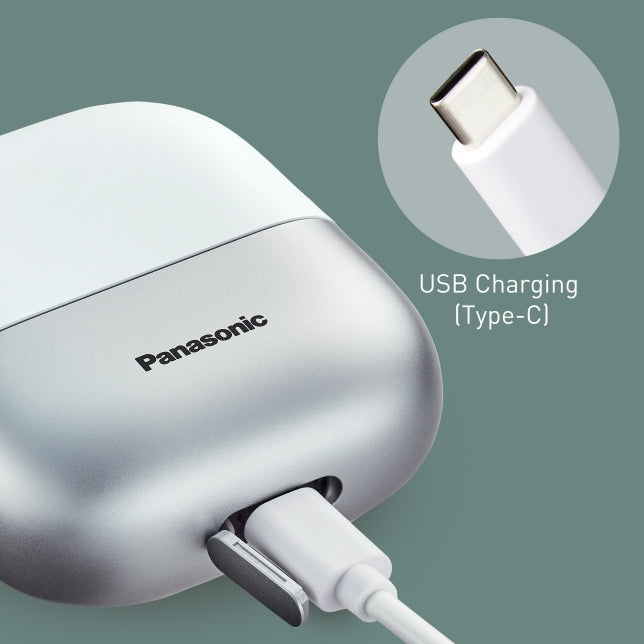 Panasonic Palm-Sized 3-Blade Electric Shaver - White