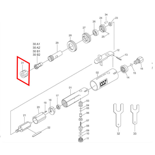 M7 Collet Nut To Suit Qa-211 Die Grinder