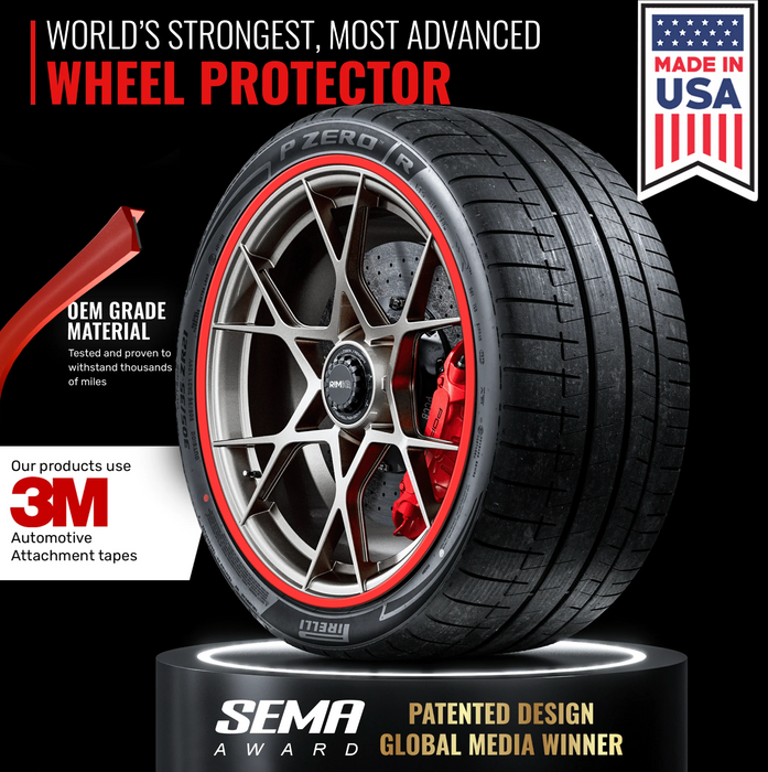 RIMiQ PROTECTiQ PRO Wheel Rim Curbing Protector - Red