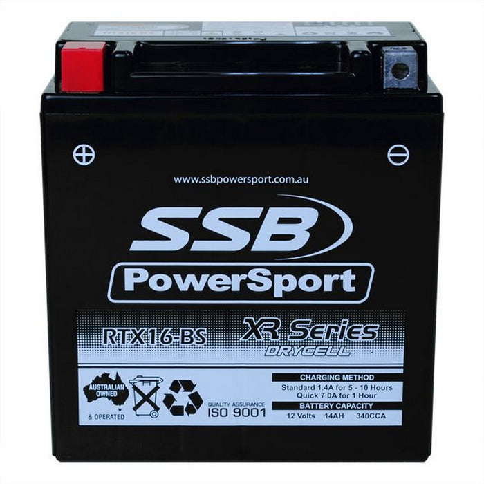 Motorcycle motorbike battery (YTX16-BS) AGM 12V 14AH 340CCA BY SSB