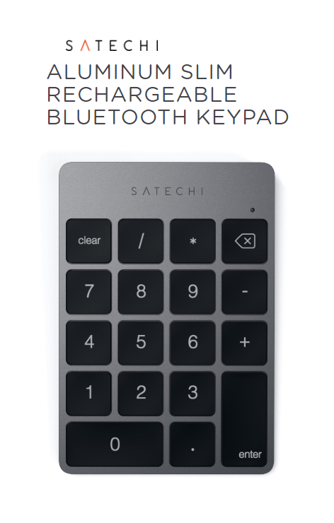 SATECHI Slim Wireless Bluetooth Rechargeable MacBook Keypad - Space Grey ST-SALKPM 879961006396 - LX2001 - Homewares, Outdoor, Phone Accessories, Cases, Speakers, Headphones + More -