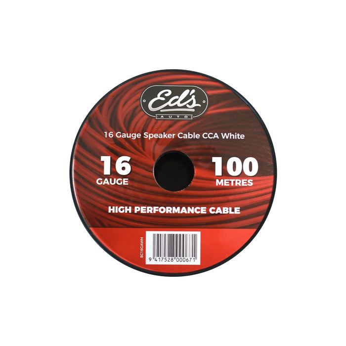 Eds 16 Gauge Speaker Cable Cca 100M White - LX2001 - Homewares, Outdoor, Phone Accessories, Cases, Speakers, Headphones + More -