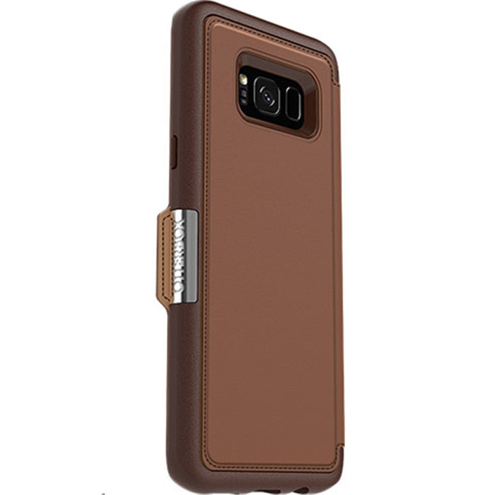 Samsung S8+ / S8 Plus OtterBox Strada Leather Folio Wallet Case - Brown / Tan 77-54631