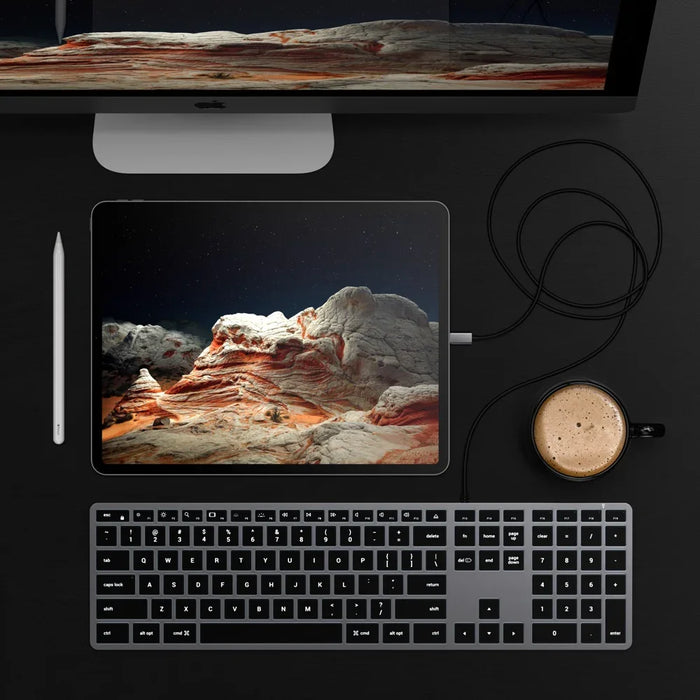 Satechi Slim W3 Wired Backlit Keyboard - Space Grey ST-UCSW3M 879961009083 - LX2001 - Homewares, Outdoor, Phone Accessories, Cases, Speakers, Headphones + More -