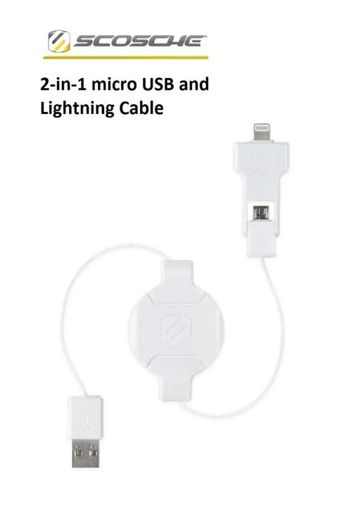 Scosche 2-in-1 micro USB and Lightning Cable I2MRW - LX2001 - Homewares, Outdoor, Phone Accessories, Cases, Speakers, Headphones + More -