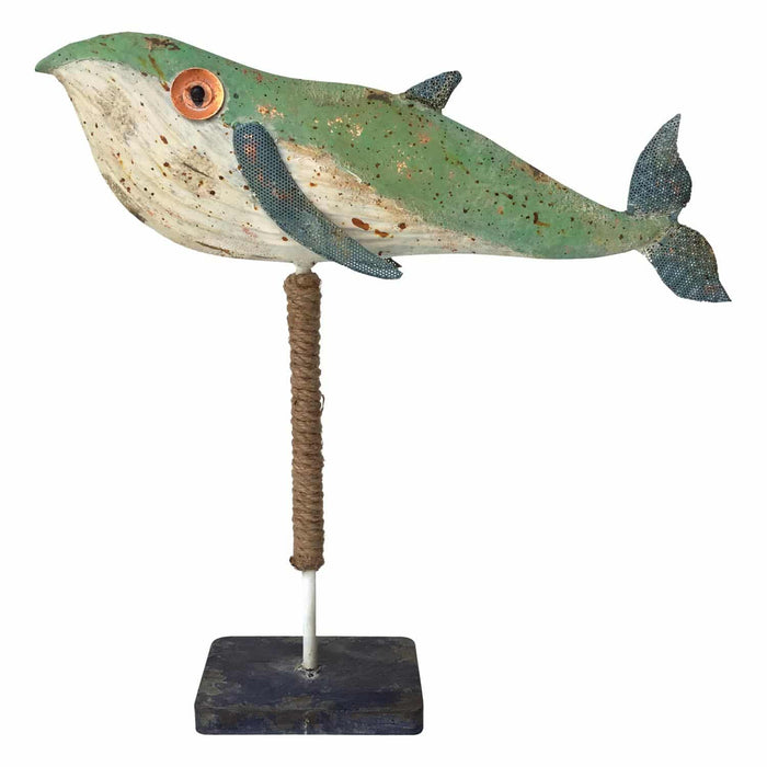 Figurine - Whale Green and White