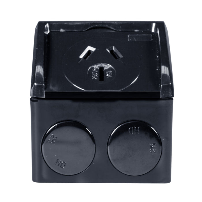 TRADESAVE Weatherproof Single IP53 Outlet. Grey Heavy Duty Industrial Grade Virg