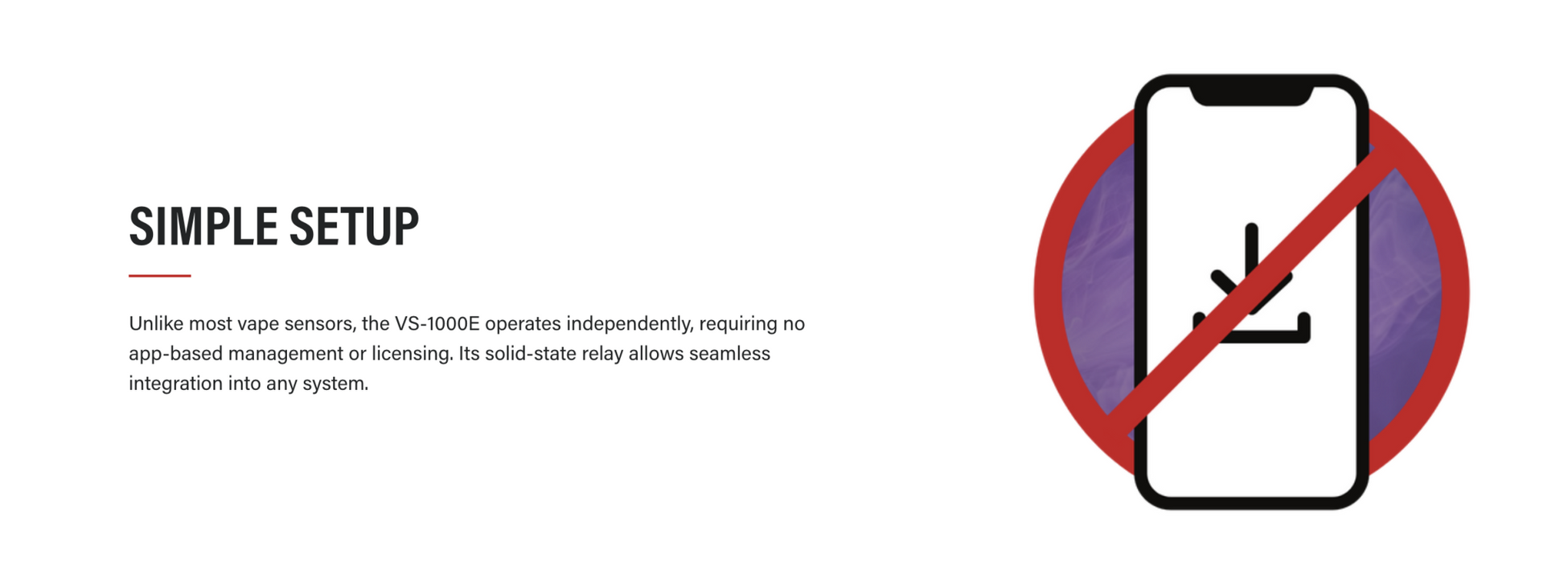 Takex VS-1000E Hardwired Vape and Smoking Sensor for Schools Business & More