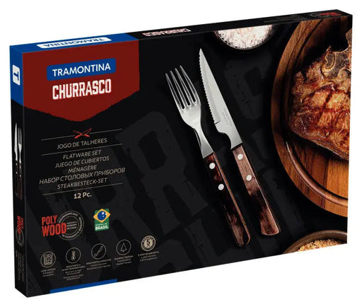 Tramontina Churrasco Spanish Steak Cutlery 12 Piece Set - Red